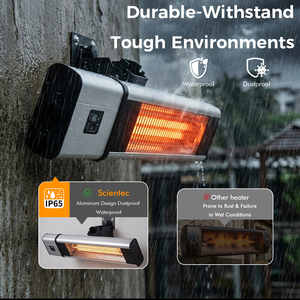 Calentador Eléctrico de Patio de Cuarzo para Exteriores, Diseño Moderno, 1800W - Product Image 4