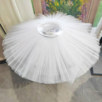 Rok Tutu Balet Profesional Ombre Pink Hijau untuk Anak Perempuan, Bahan Spandex/Polyester, Tulle Keras Model Pancake untuk Latihan & Pertunjukan Tari