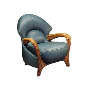 Sillón Seccional de Cuero y Madera Sólida Uginwood MR-sf-8024, de Lujo Aristocrático, Respaldo Alto, Estilo Moderno para Oficina - Product Image 6