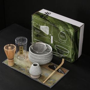 Customized logo 7PCS <b>Gift</b> <b>Box</b> Professional Matcha Kit Luxury Japanese Chawan Matcha Whisk Set with Ceramic Matcha Bowl - Product Image 1