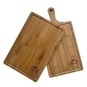 Planche à découper en bambou carrée en bois massif pour steak, cuisson, usage domestique, double face, antidérapante, style moderne et simple - Product Image 1