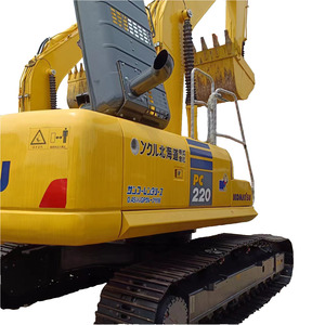 Excavadora Komatsu PC220 con Cucharón de Excavación, Equipo de Construcción Hidráulico Amarillo - Product Image 3