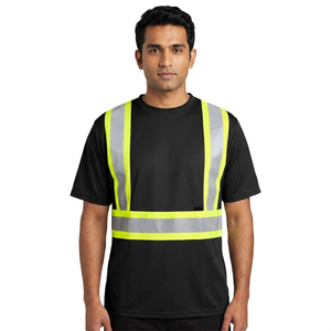 T-shirt de travail haute visibilité à manches courtes, réfléchissant, respirant, pour travaux en extérieur, vêtements de sécurité unisexes - Product Image 1