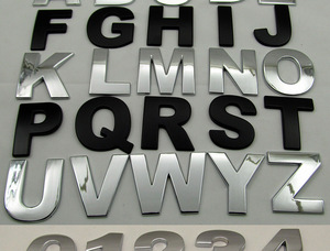 1 unidad de pegatinas 3D cromadas para coche con letras <span class=keywords><strong>A</strong></span>, <span class=keywords><strong>B</strong></span>, C, emblema de reequipamiento, oferta de palabras/letras - Product Image 2