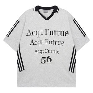 Camiseta de Manga Corta con Estampado de Letras Personalizable Estilo Vintage Y2K, Unisex, Deportiva, Holgada, Informal - Product Image 5