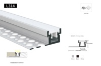 34.5x13Mm pour barres de plafond, bandes d'éclairage, Profil linéaire encastré, canal Alu, cloisons sèches, plâtre mural en Aluminium, Profil LED