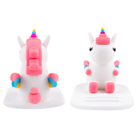 Support de téléphone licorne à couleurs réglables de bureau, support de téléphone licorne mobile en PVC de dessin animé