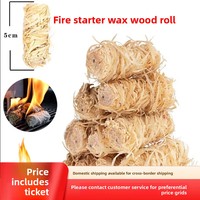 Allume-feu pour barbecue, aide à l'allumage du charbon de bois en extérieur, allumeur rapide pour le camping, allume-feu en rouleau de cire de bois imperméable