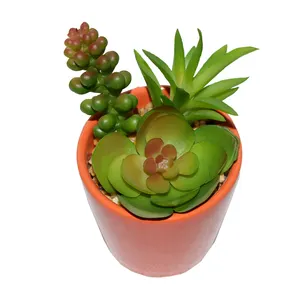 Simulazione di plastica di loto grappolo d'uva piccolo aloe succulente pianta in vaso