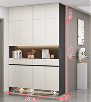 Meuble à chaussures autoportant contemporain en bois massif, avec cloison intégrée pour l'entrée de la maison, grande capacité (plus de 50 meubles de maison)