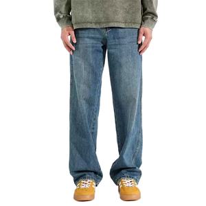 Jeans sur mesure de haute qualité pour hommes, bleu délavé, coton vintage, coupe droite, slim, pantalon en denim, jeans pour hommes - Product Image 1