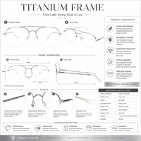 Monturas de Gafas de Lectura Ópticas de Titanio Cuadradas Personalizables Readsun, Diseño Metálico Ligero y Flexible para Adultos