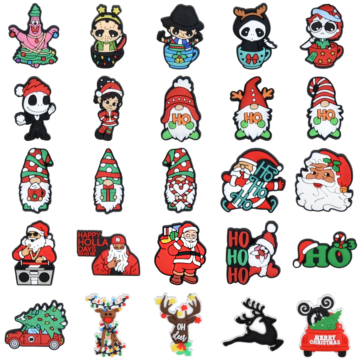 2024 Christmas Clog charms wholesale pvc shoe decorations christmas charms Clogely