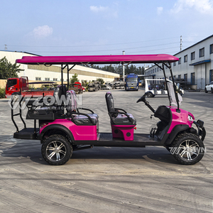 Carrito de Golf Extensible Negro Brillante para 4 Personas con Ruedas de Aleación Multirradio para Campismo en Montaña y Turismo en Parques Forestales - Product Image 2