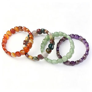 กำไลข้อมือหินธรรมชาติทรงสี่เหลี่ยมผืนผ้าขนาด 10x15 มม. สำหรับขายส่ง ของที่ระลึกทางศาสนา  รองรับการผลิตแบบ OEM/ODM - Product Image 3