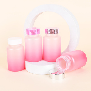 Bouteille en plastique PET à large ouverture avec couvercle cylindrique en plastique rose à bonne étanchéité pour aliments secs et fruits, personnalisation possible - Product Image 4