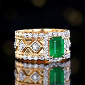 SGARIT Fine Jewelry 18k gold 1.23ct Natural <span class=keywords><strong>Kisa</strong></span> Midori Emerald Real Diamond Men Ring Jewellery con certificato GRC - Product Image 3