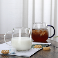 Mug à café en verre au design moderne, grande capacité de 350 ml, compatible lave-vaisselle et micro-ondes, couleur personnalisable pour la maison, le bureau ou les fêtes