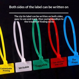 Etichetta in Nylon, Fascetta in Plastica, Marcatore per Cavi a Rete 4mm X 200mm, Corda di Fissaggio per Fasciatura Cavi, Tensionatore - Product Image 2