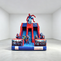 Château gonflable à double toboggan, dernier design, sur le thème de Spider-Man, toboggan aquatique géant, matériau PVC, installation facile, fête d'enfants en plein air