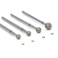 Fraise rotative professionnelle pour manucure russe, diamantée, pour cuticules, soin des ongles, fraises à ongles en diamant flamme, fraises rondes pour polissage, limes électriques
