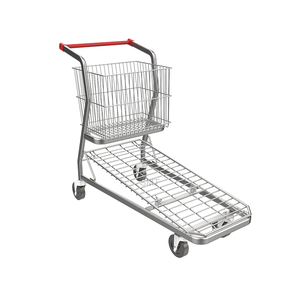 Carrito de Compras Resistente de Malla Metálica Galvanizada, Apilable, <span class=keywords><strong>para</strong></span> Supermercado, con Asiento <span class=keywords><strong>para</strong></span> Bebé y Cesta - Product Image 3