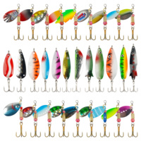 Ensemble de 30 leurres de pêche : Spinners, leurres cuillères, crankbaits, leurres durs en métal pour la pêche au bar, au brochet, à la truite, au saumon, au walleye et à la perche