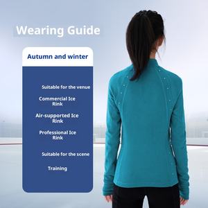 LA CICOGNA Costume d'entraînement de salle de bal adulte femmes velours chaud haute élastique automne hiver couture latérale perceuse manteau <span class=keywords><strong>veste</strong></span> - Product Image 3