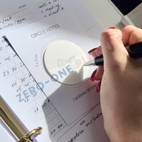 Ensemble de blocs-notes transparents réutilisables personnalisés en forme de cœur, carré ou rond, avec logo, spirale, notes adhésives