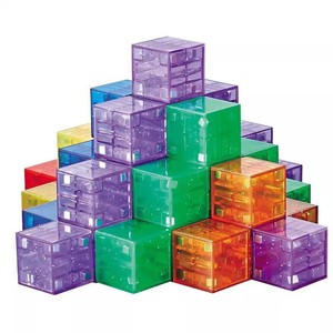 3D Assemble Creative Imagination Blocks <b>Model</b> <b>Building</b> Toys Plastic Transparent Cube for Kids Educative Toys - Product Image 2