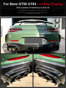 Tuyau d'échappement de voiture SYPES pour Mercedes Benz GT50 GT53 mise à niveau GT63 <span class=keywords><strong>AMG</strong></span> Brabu * <span class=keywords><strong>s</strong></span> embout d'échappement en fibre de carbone en acier inoxydable embout de silencieux - Product Image 3