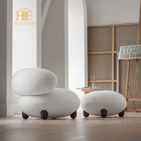Fauteuil en laine 2026 avec ottoman, petit fauteuil de salon, fauteuil d'appoint pour villa moderne et chambre à coucher