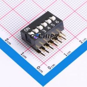 DA-06-K-T DIP Switch DIP Switch Single Pole Single Throw 6 2.54mm 25mA - Product Image 1