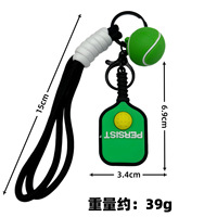 Porte-clés de simulation de pickleball, ensemble de raquettes de pickleball détachable avec boucle, pendentif sportif, porte-clés de simulation de football