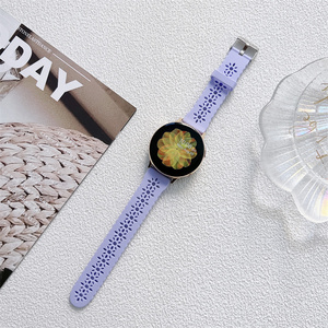 Correa de silicona para reloj inteligente de girasol para Huawei para <span class=keywords><strong>Samsung</strong></span> Watch4 40/44mm <span class=keywords><strong>Watch</strong></span> <span class=keywords><strong>4</strong></span> <span class=keywords><strong>Classic</strong></span> <span class=keywords><strong>42</strong></span>/46mm Watch3 41mm transpirable - Product Image 6