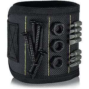 Portautensili da polso magnetico con 5 file di 15 magneti per viti punte di foratura per chiodi-<span class=keywords><strong>Gadget</strong></span> Cool Unisex nero - Product Image 2