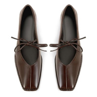 Haute qualité à lacets bout carré ballerines pour femmes mignon nœud sans lacet Mary Jane appartements décontracté ballerine chaussures