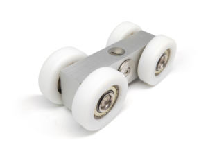 Kit de rails et roulettes robustes pour portes coulissantes en verre de porte d'entrée d'appartement - Product Image 2