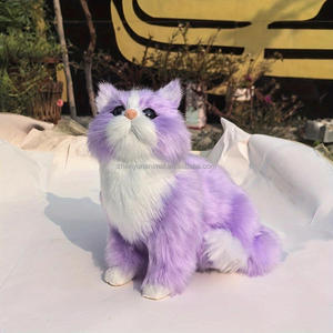 Petit <span class=keywords><strong>chat</strong></span> <span class=keywords><strong>persan</strong></span> bleu coloré en peluche, mignon, réaliste, personnalisable en plusieurs couleurs, léger, moelleux, ornement animal en fausse fourrure - Product Image 4