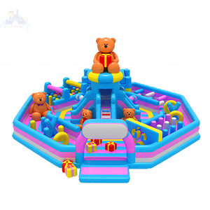 Aire de jeux gonflable intérieure commerciale pour enfants avec fosse à balles et toboggan pour parc d'attractions - Product Image 1