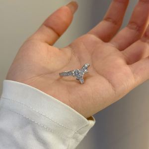 Bague de fiançailles Dylam Top Fine Jewelry en argent 925 avec pierre en moissanite D VVS1, nœud papillon, alliance éternelle, pour femme - Product Image 2