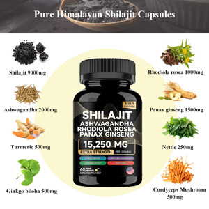 OEM Marque Privée 8 en 1 Capsules de Shilajit avec Rhodiola Rosea Ginseng Ashwagandha Complément Nutritionnel - Product Image 2