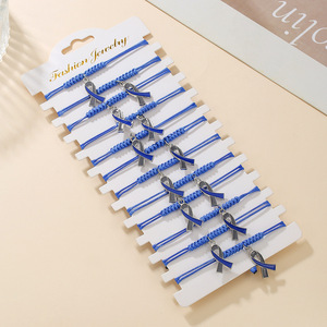 Pulseras de Moda con Dijes, Cinta Morada Trenzada, Colgante 'Believe', Regalo de Concienciación sobre la Salud Femenina, Joyería - Product Image 3