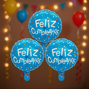 Globos de Aluminio Redondos Metálicos de 10 Pulgadas para Decoración de Fiestas de Cumpleaños, Diseño 'Party Love Happy Birthday' - Product Image 2
