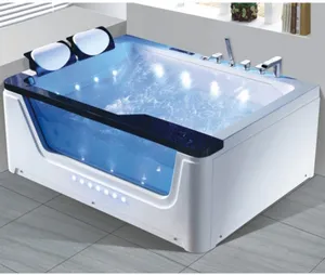 Hiện đại acrylic trong nhà bồn tắm thủy lực sợi thủy tinh Đôi WHIRLPOOL jaccuzi bồn tắm Spa