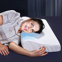 Technique tricotée d'oreiller en mousse à mémoire d'acupression magnétique pour dormir, camping, hôtel de soins infirmiers ou avion