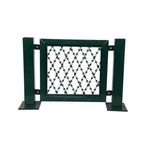 Rete metallica saldata a macchina zincata verde per porte carrabili con telaio in acciaio per recinzione GalvanizedSecurity