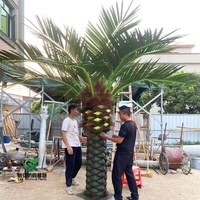 Pohon palem buatan 12 kaki 360 cm, dekorasi pohon palem tanggal murah Tengah Tinggi untuk restoran Plaza Taman