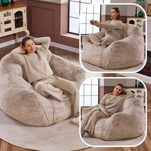 <b>Bean</b> <b>Bag</b> Couch <b>Stuffed</b> High-Density Foam Plush Lazy Sofa Comfy Chair Large BeanBag Chair for Adults in Livingroom Bedroom - Product Image 2