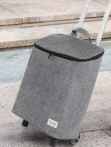 Chariot de courses pliable portable en polyester et alliage d'aluminium, chariot familial, chariot à bagages pratique - Product Image 6